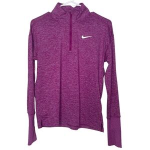 Nike long sleeve pullover half zip pink Nike top size S